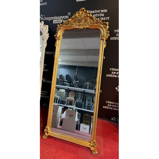 Varaklı Gold Karşılama Aynası – Lüks Dekoratif Boy Ayna | Organizasyon Outlet Varaklı Gold Karşılama Aynası – Lüks Dekoratif Boy Ayna | Organizasyon Outlet